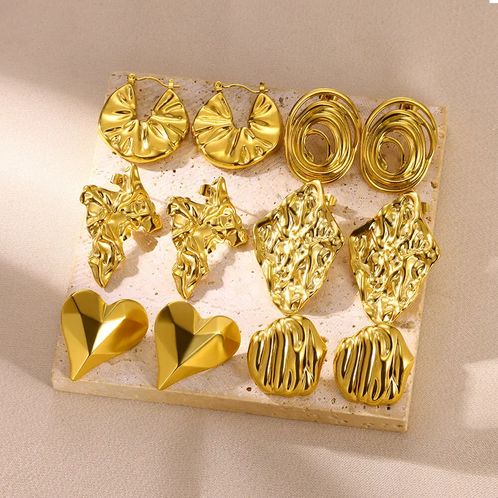 Женские серьги-гвоздики в форме сердца из нержавеющей стали