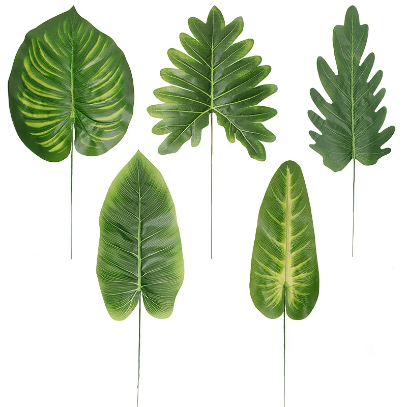 

10pcs Palm Leaves for Tropical Party Decorations Artificial, Fake Leaves for Hawaiian Luau Party Jungle Dinosaur Table Decor