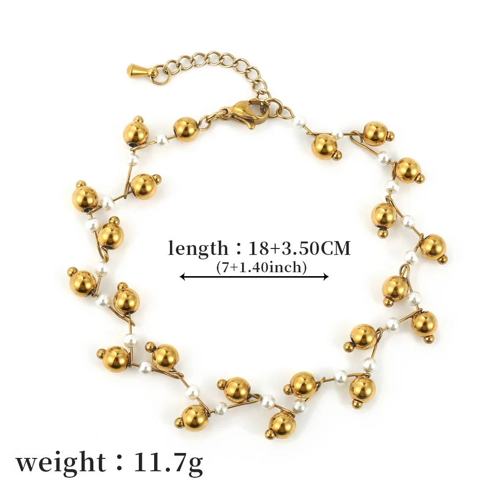 Badu искусственный жемчуг из нержавеющей стали золотого цвета шариковые бусины