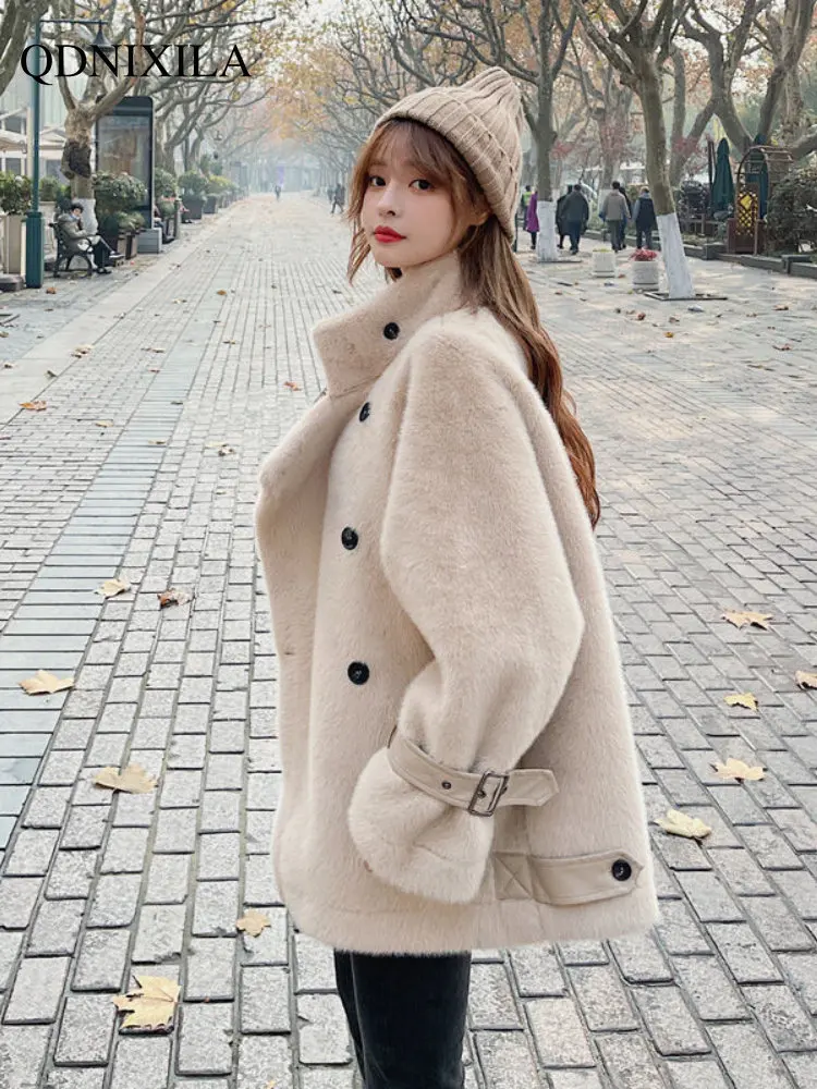 Winter Coat for Women 2022 New Lamb Wool Coat Korean Version Mink Down Thermal Faux Fur Coat Women Fur Jacket Free Shipping
