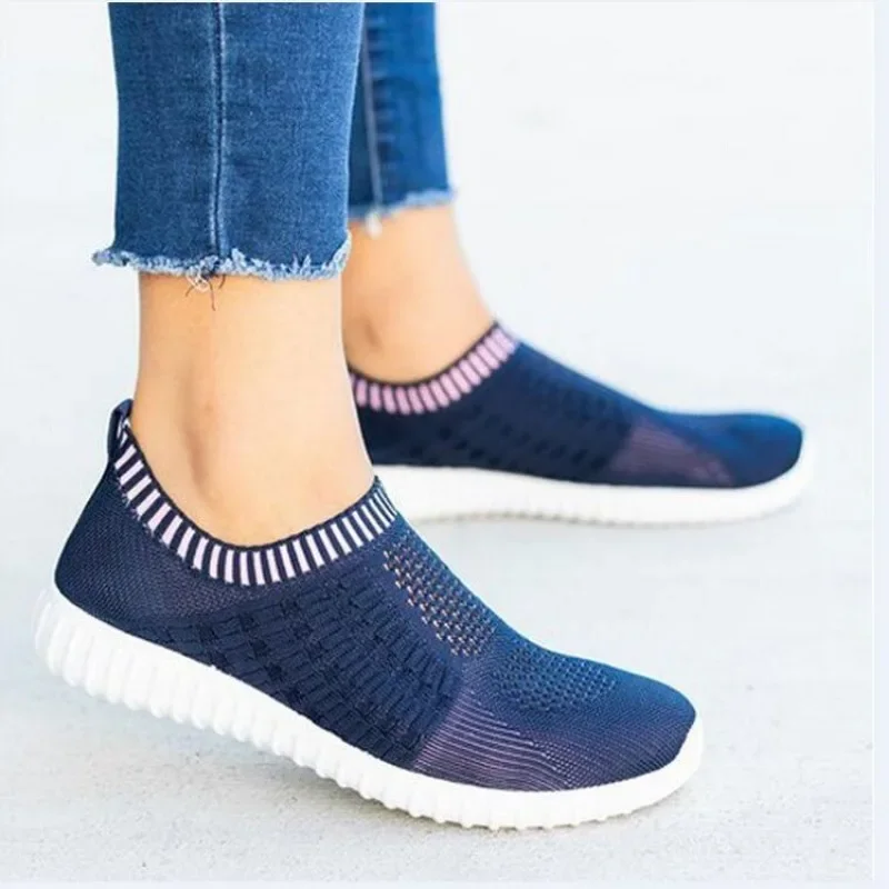 

Ladies Sock Trainers New Fashion Mesh Sneakers Women Casual Shoes Woman Sneakers Slip on Women Flats Zapatos De Mujer