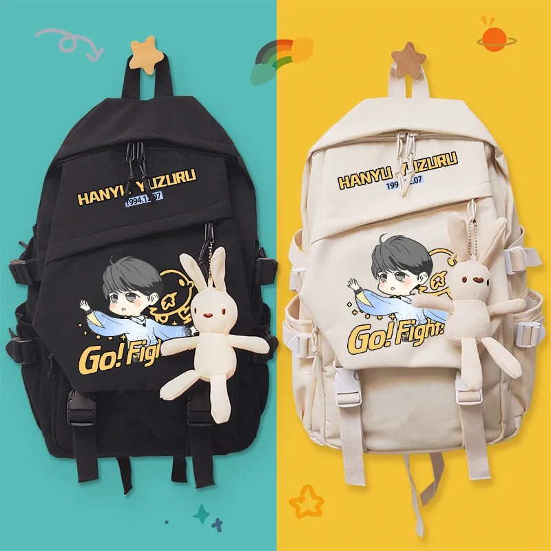 

Cute Yuzuru Hanyu Skating Backpack Bag Laptop Travel Rucksack School Student Kids Boys Book Bag Gift