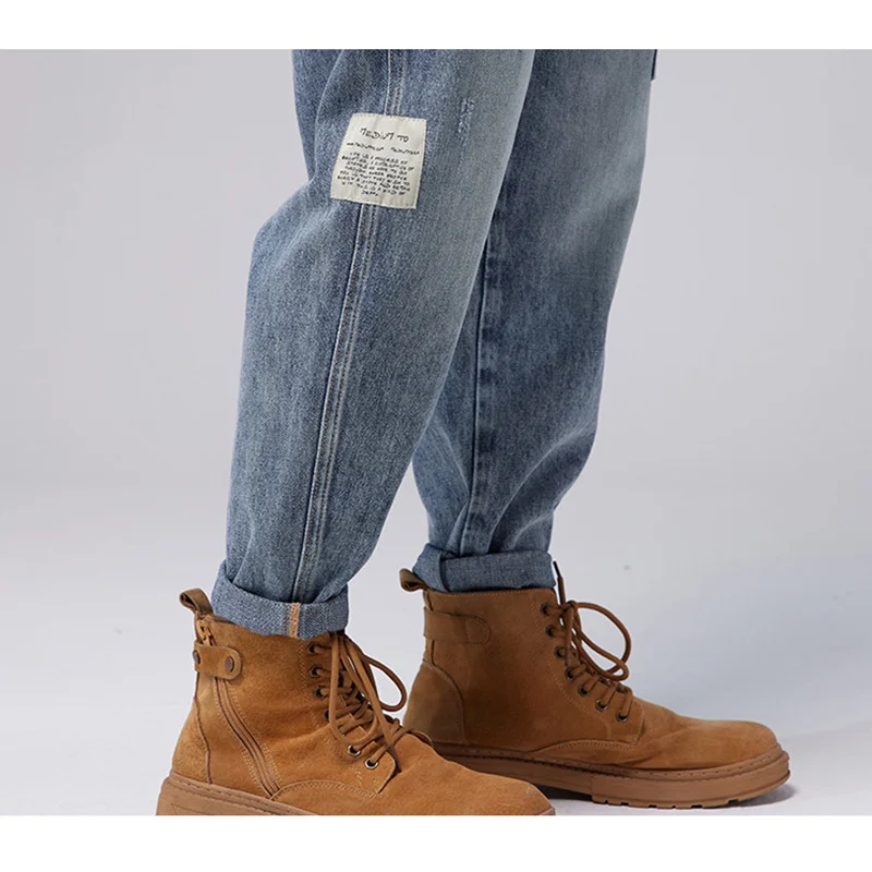 Street Men's Autumn and Winter Straight Tube Loose Jeans Retro Versatile Cargo Pants Comfortable Blue Harun Pants Women 2022 New