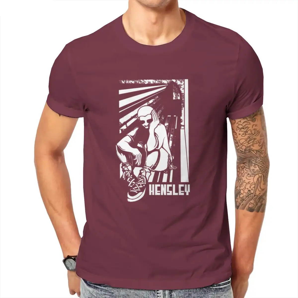 

Wholesale H Street Matt Hensley Vintage Skateboard Mens Ringer T-Shirt Couples Oversized Streetwear Unisex Mens Clothes 102154
