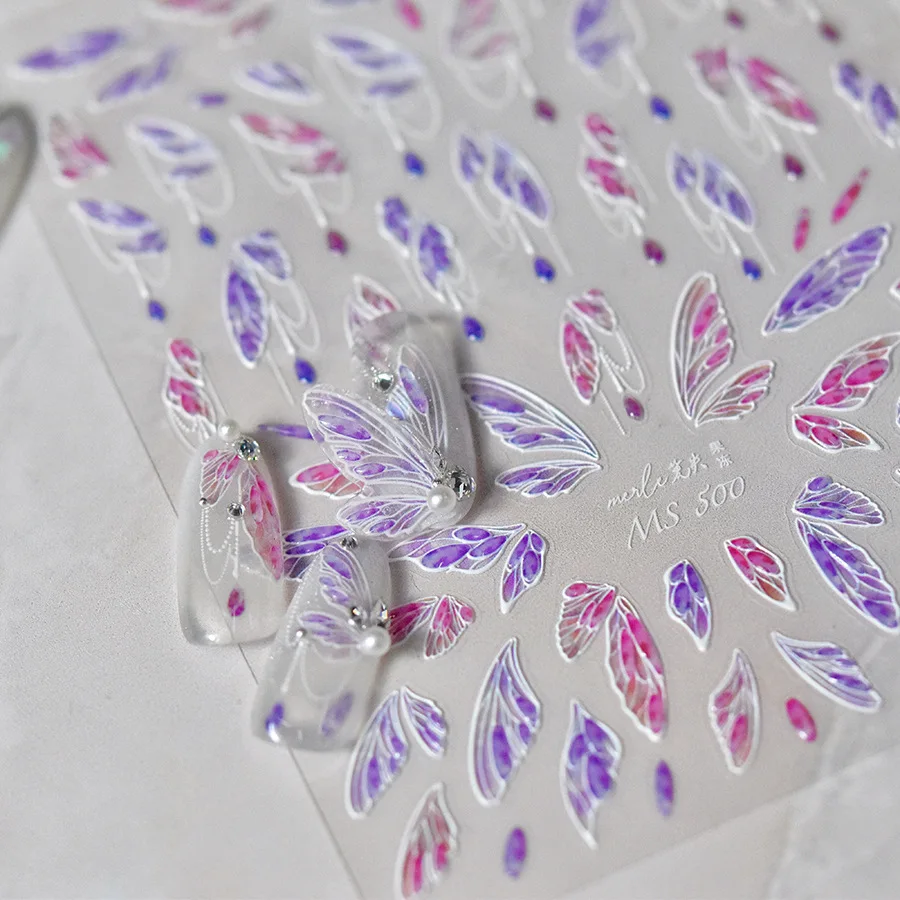 5D рельефные наклейки для ногтей в виде лепестков
