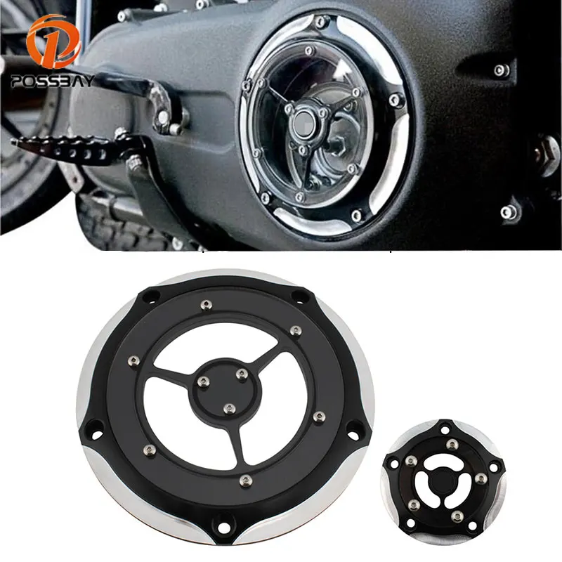 Motorcycle Engine Clutch Cover Timing Timer Transparent Engine Cover Lid Shell For Harley Dyna Switchback Road King Street Glide