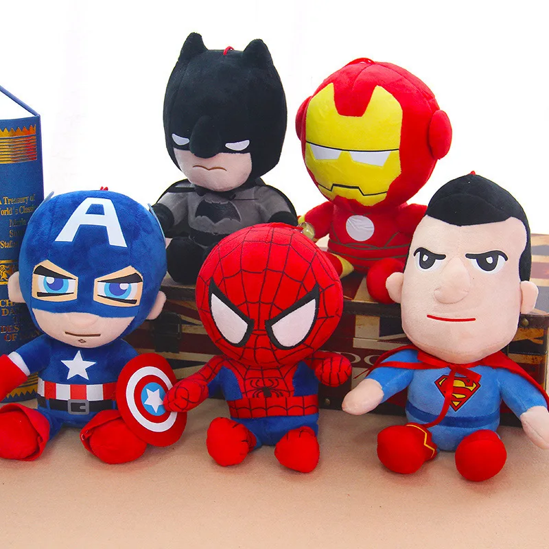 

27cm Man Spiderman Plush Toys Movie Dolls Marvel Avengers Soft Stuffed Hero Captain America Iron Christmas Gifts for Kids
