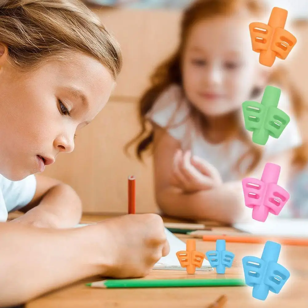 

1pcs Two Finger Pen Holder Silicone Baby Learning Writing Correction Writing Stationery Device Pen Writing Tool Children G8y2