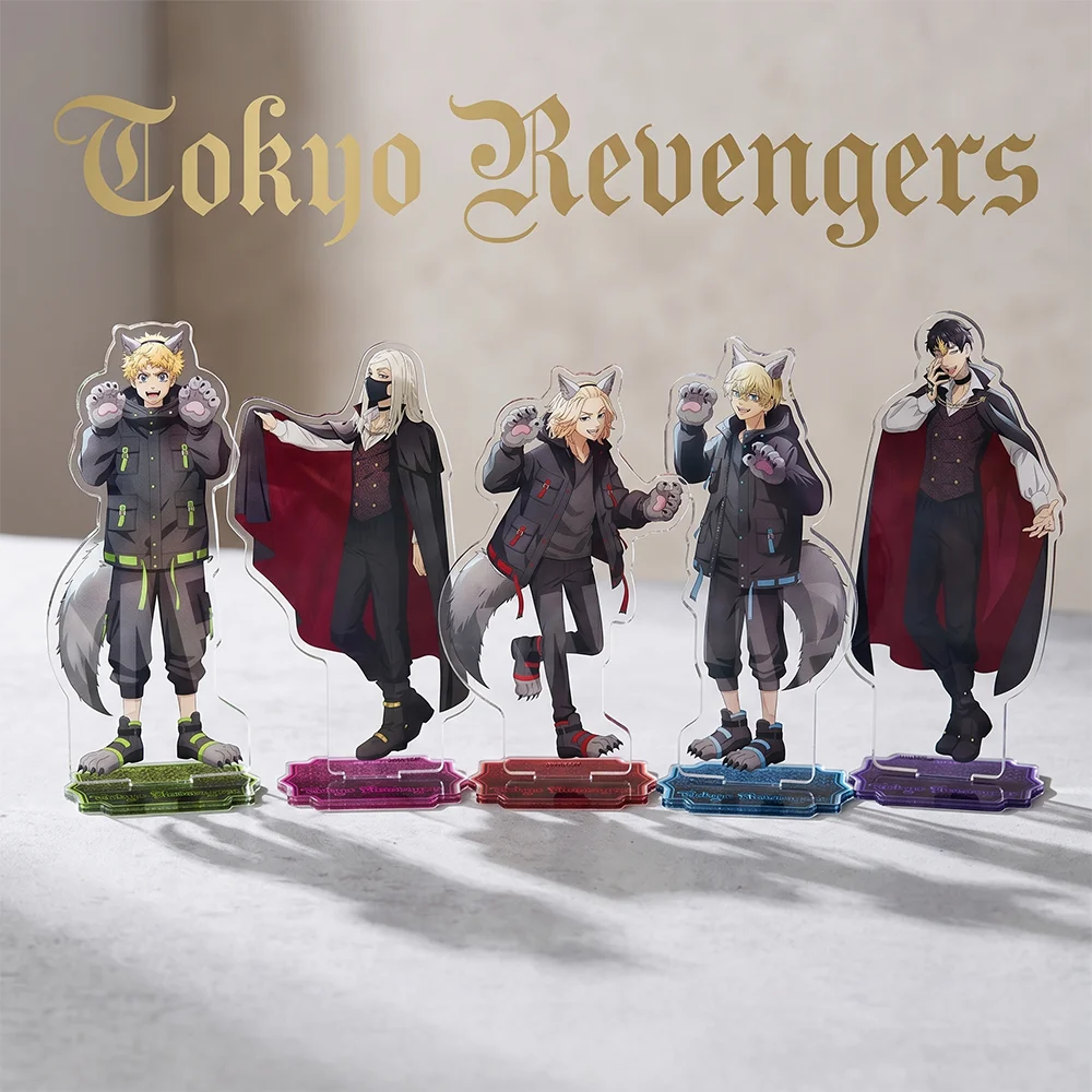 Фото Новинка 2026: Акриловая подставка-брелок Tokyo Revengers Autumn Night Ver, 15 см, двусторонняя, с персонажами Ханагаки и Сано, для декора стола, подарок №1