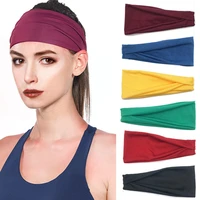 sports sweat absorbing headband fashion unisex solid color headband hair elastic bands for men stretch outdoor fitness hairband
