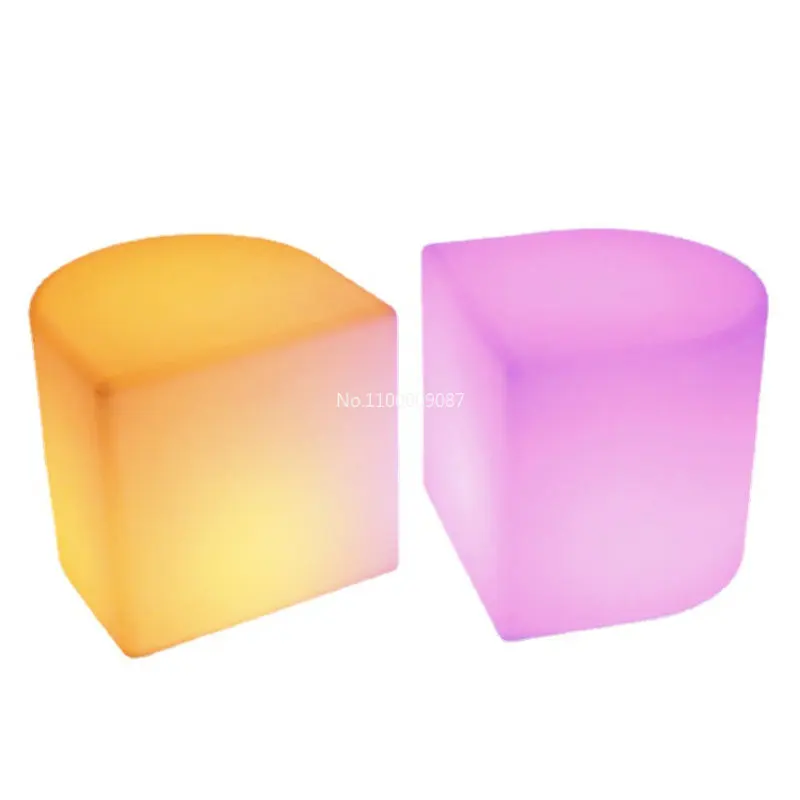 

LED luminous stool remote control colorful outdoor park chair luminous furniture square mall rest waiting chair bar furniture