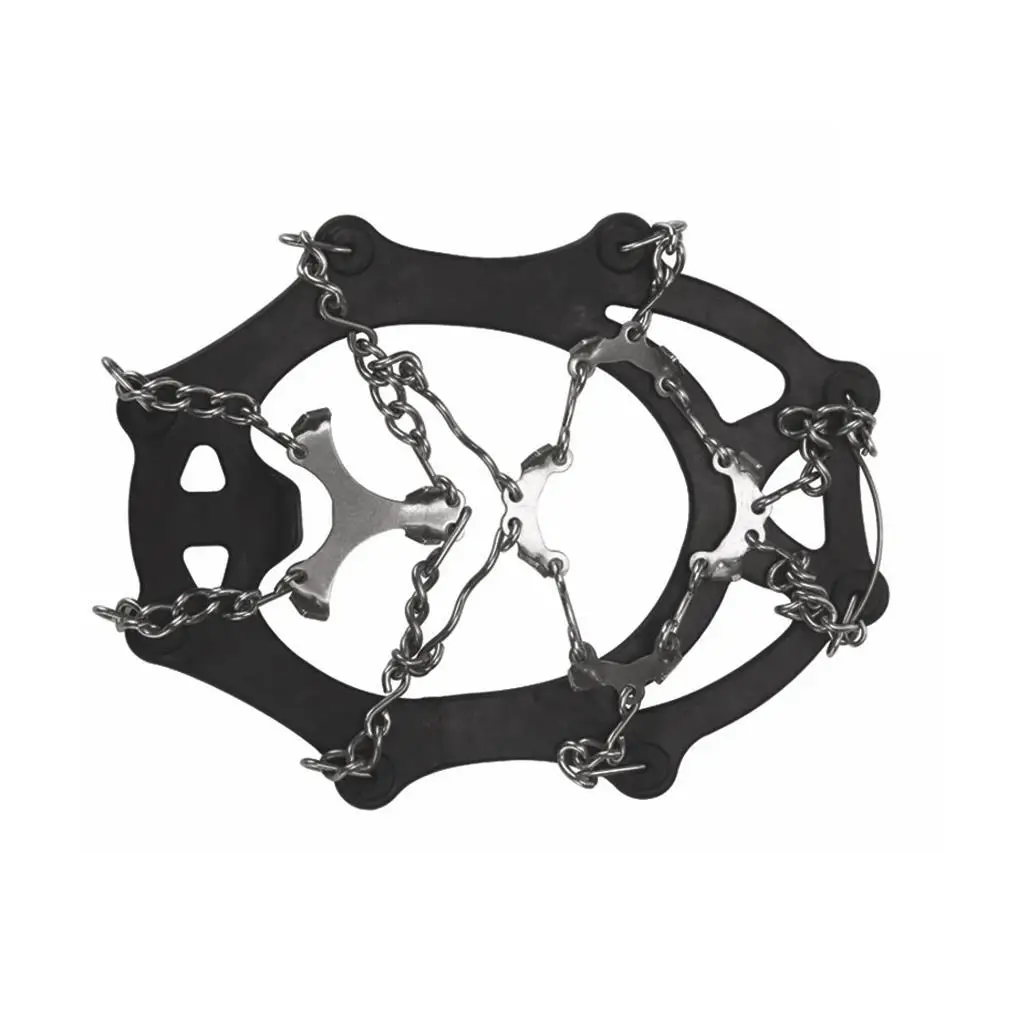 

12 зубцов Нескользящие снежные скобы на обуви захват для льда шипы для пешего туризма альпинизма ходьбы снега захват черный L