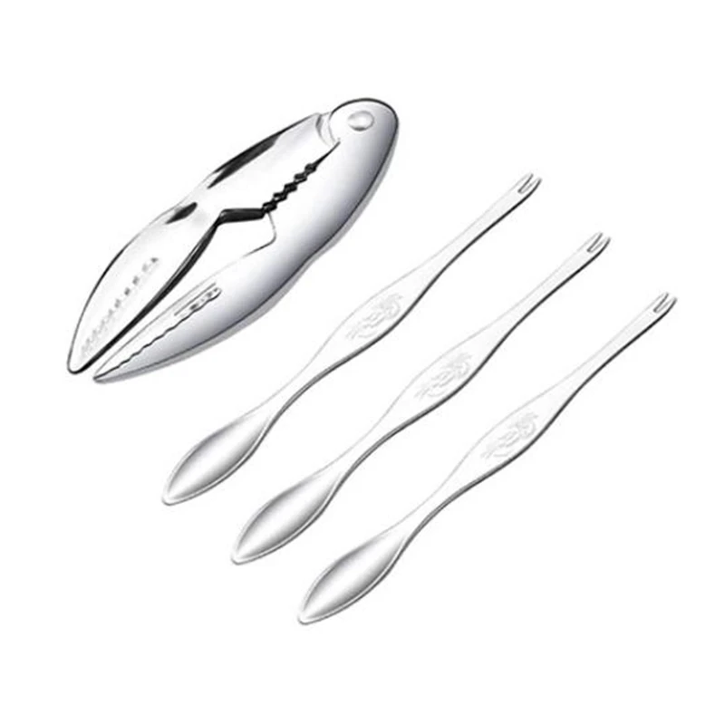 

4Pcs Seafood Tool Set Including 1 Seafood Crackers and 3 Crab Legs Opener Shellfish Crab Leg Sheller for Gift to Friend