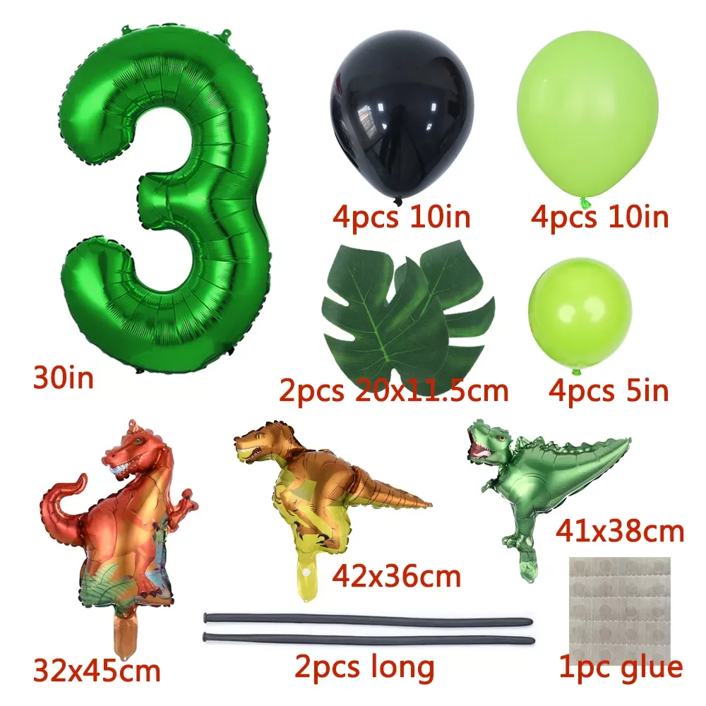 

21pcs/Set Tropical Jungle Party Balloons Mini Dinosaur Balloon Safari Palm Leaf Birthday Party Decorations Kids Baby Shower
