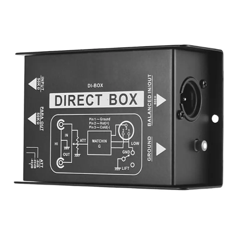 Фото Пассивный DI-бокс (Direct Box) одноканальный, для сбалансированных и небалансированных сигналов, аудиоизолятор №3
