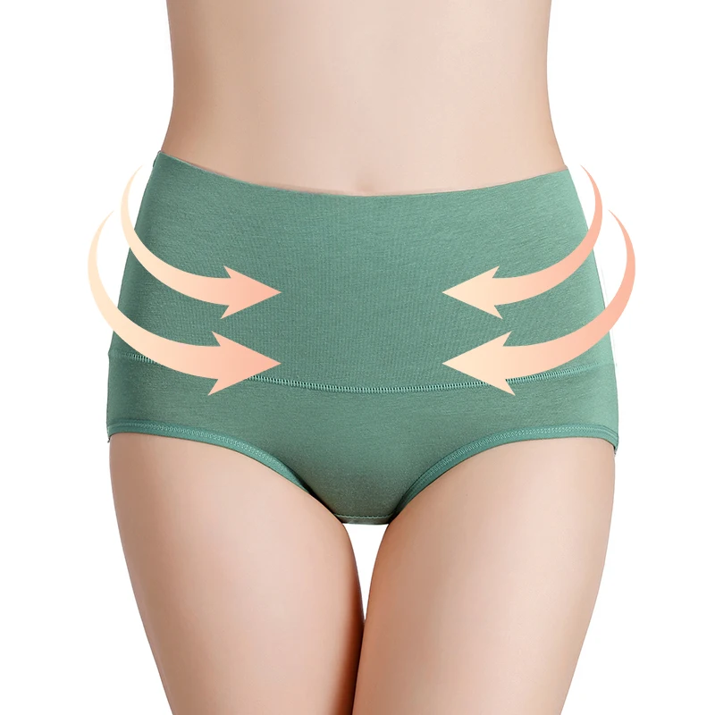 

Women Slimming Underwear Shapewear High Waist Panties Plus Size Briefs Cotton Underpants Solid Breathable Summer Female Intimate
