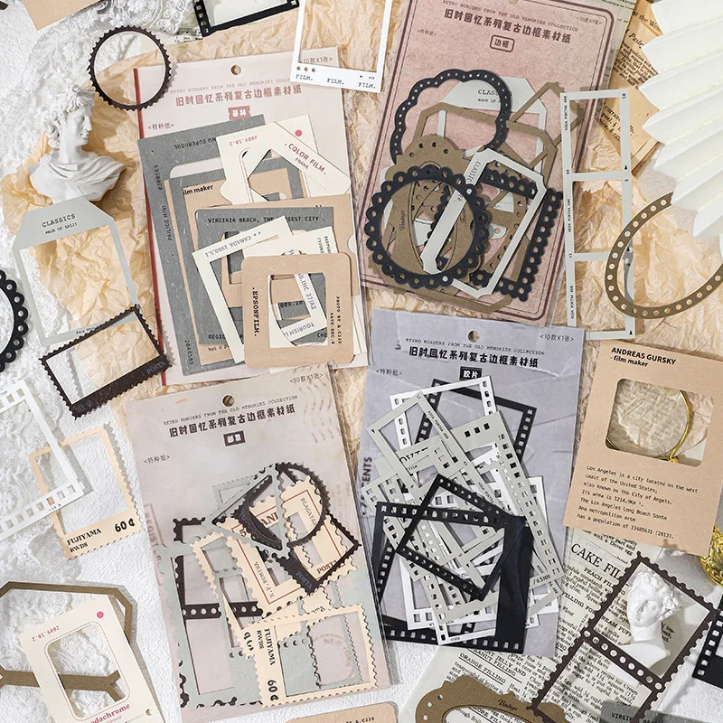 Yoofun 10 шт./лот винтажная пленка материал бумага почтовый штамп рамка декор для