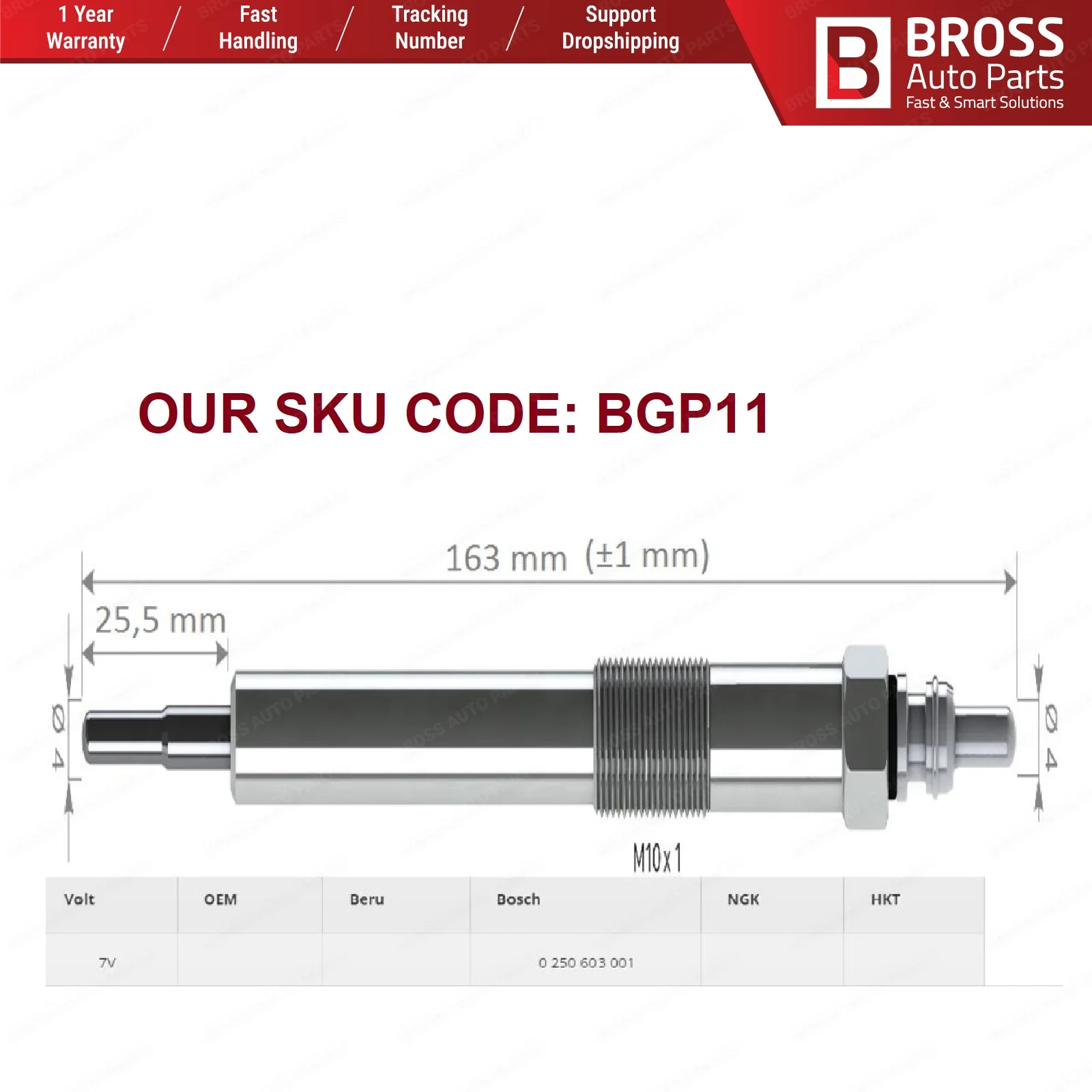 Автомобильные запчасти Bross BGP11 1 шт. нагреватель Свеча заглушки GX3164 0 250 603 001 GLP54/3 37