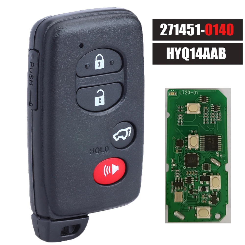

Умный пульт дистанционного управления DIYKEY 271451-0140 HYQ14AAB, безключевой пульт дистанционного управления 314,3 МГц/433 МГц для Toyota Highlander Avalon Camry 2007-2014