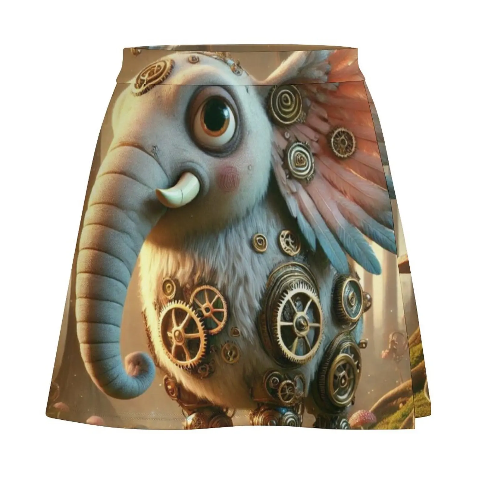Мини-юбка в стиле стимпанк слон птица женские юбки наряды для ночного клуба