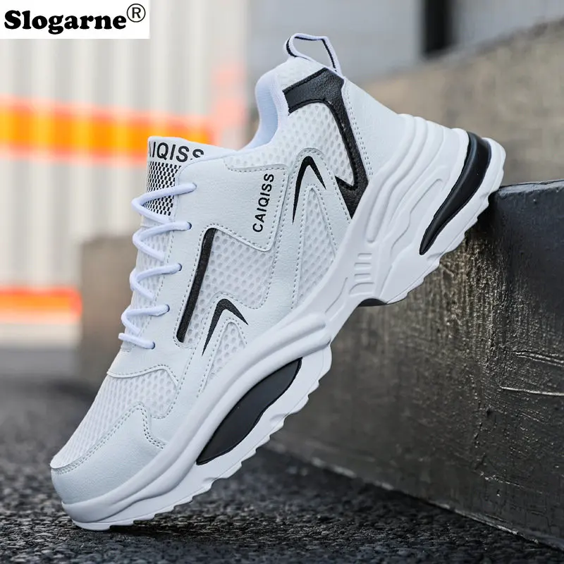 

Men's Height Increasing Shoes Men Spring Autumn Leather Mesh Sneakers Weave Skateboard Sports Shoes Man Leather Casual Sneakers