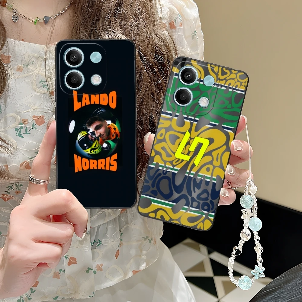 F1 Lando Norris Mobile Cell Phone Case for Xiaomi POCO M6 M5 M4 M3 X6 X5 X4 X3 F6 F5 F4 F3 F2 C40 Pro GT 5G Black Cover Shell