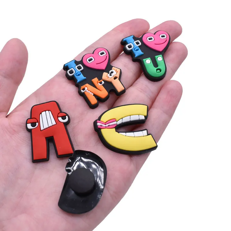 30pcs /set Pvc Buckle Clog Croc Jibz  Animal Letters Shoe Accessories Decorations Kid Party Gift