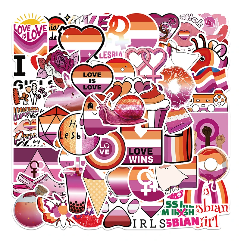 

Стикеры виниловые водостойкие для девочек-лесбиянок, наклейки для игрушек, бутылка для воды для ноутбука, компьютера, скейтборда, чемоданов...