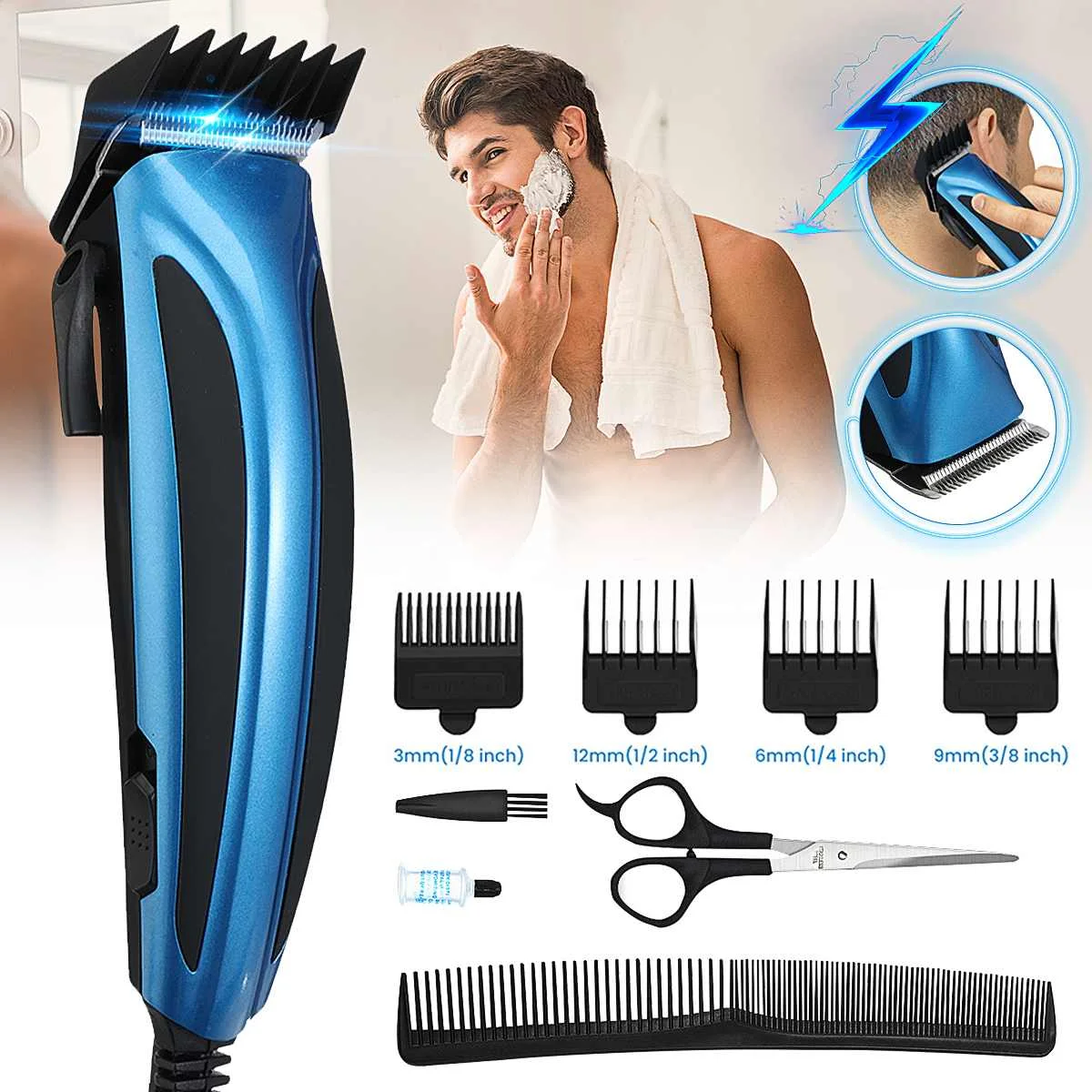 

Professional Hair Clipper Electric Men Hair Trimmer Vintage Hair style Haircut Machine 6.4ft Cord Barber Clippers