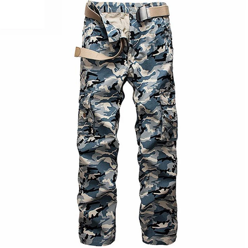 HOT 2022 Outdoors Cargo Military Jungle Tactical Multi Pocket Cotton Army Erkek Straight Camoflage Casual Pants