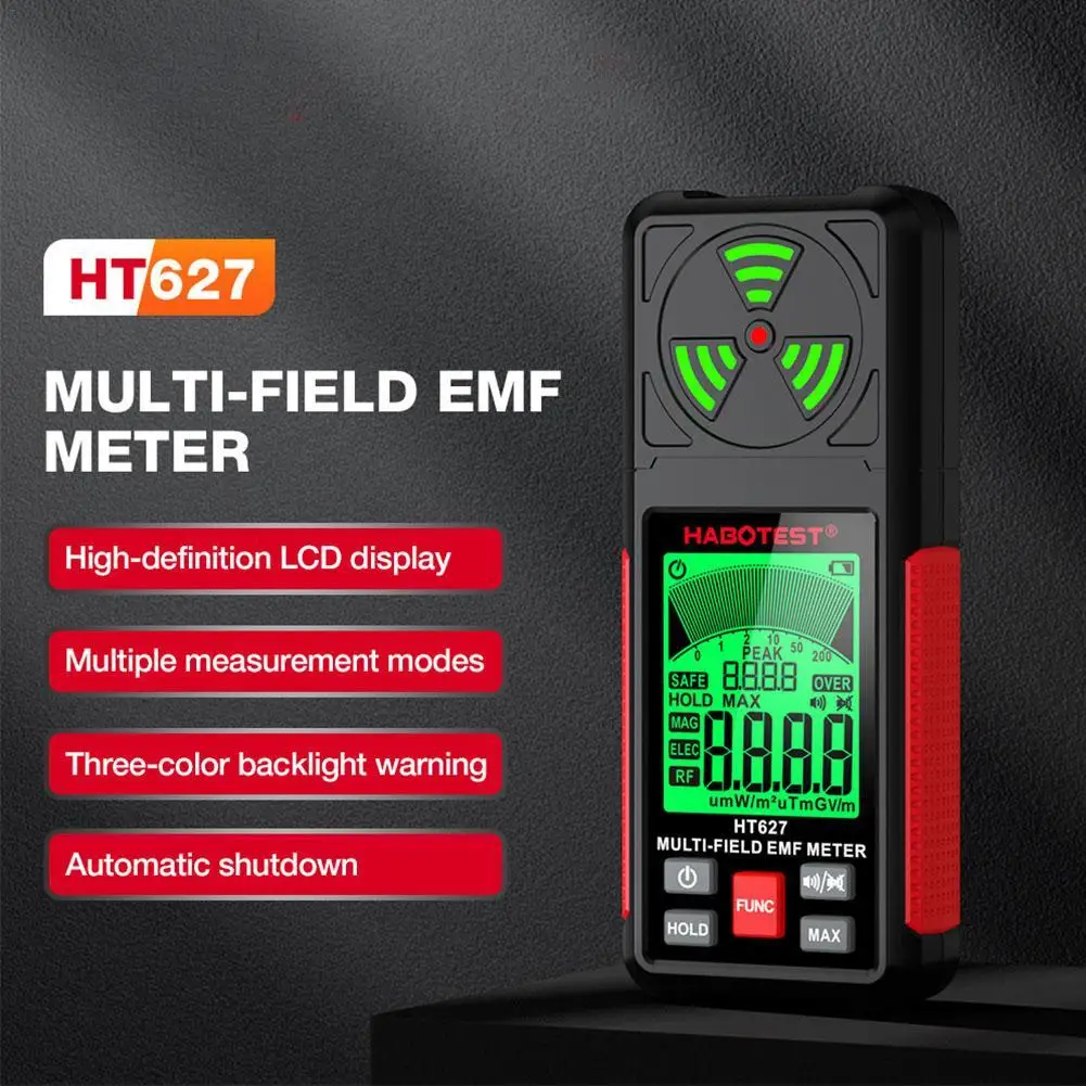 

Профессиональный измеритель уровня электромагнитного поля HT627 EMF, ручной портативный измеритель радиочастоты и предупреждения, тестер