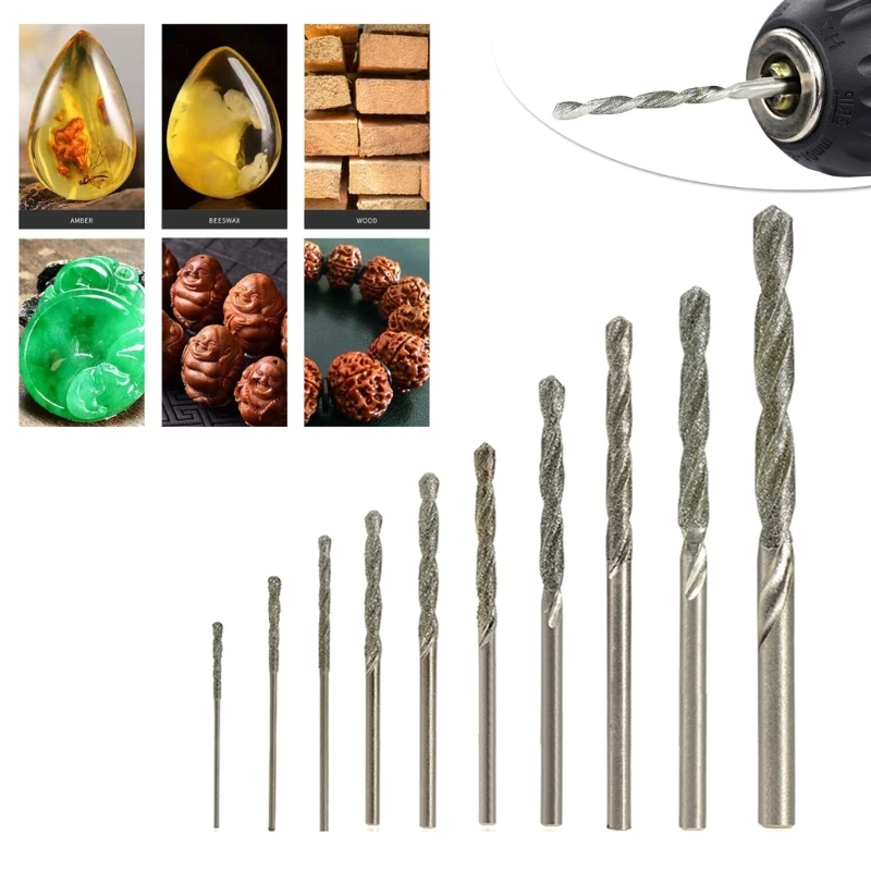 

Diamond Coated Twist Drill Bits for Ceramic Plastic Precise Drilling Tool Set 0.8-4.0mm Reaming Tool (Pack of Drop Shipping