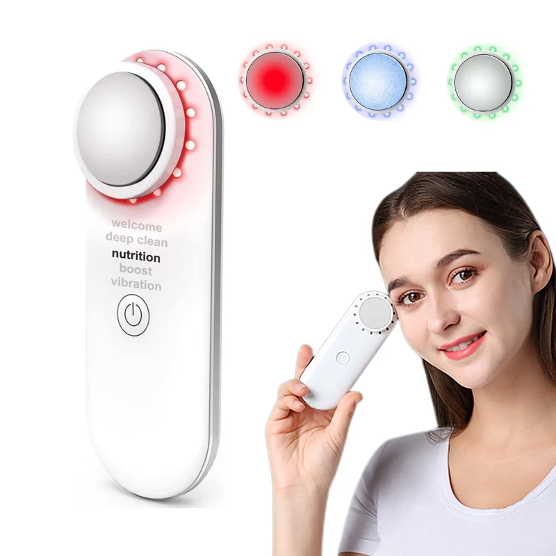 

Electric Facial Massager Hot and Cold LED Light Photon Therapy Anti Aging Face Lifting Skin Tightening Face Toning Beauty Device