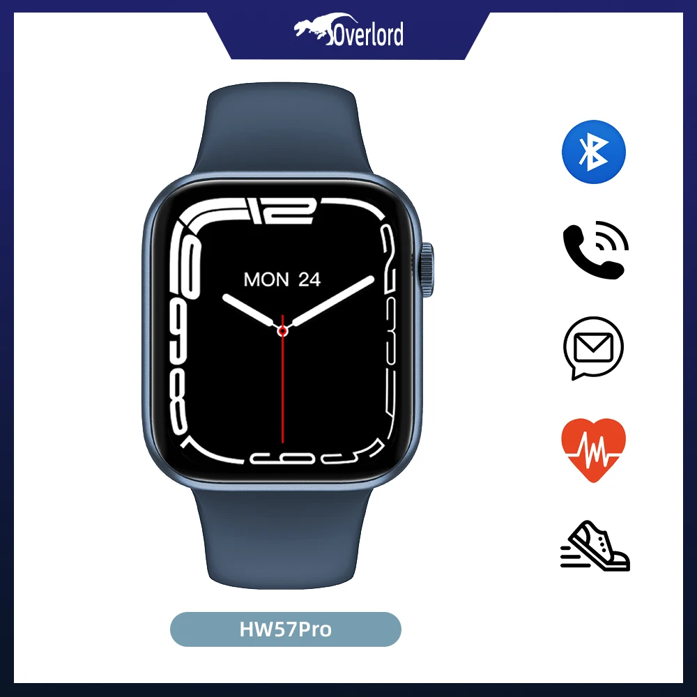 

HW57 Pro Smartwatch 1.77 Inch Heart Rate Blood Pressure Oxygen Bluetooth Call Security Lock for Xiaomi Huawei Pk DT100 HW22 HW16