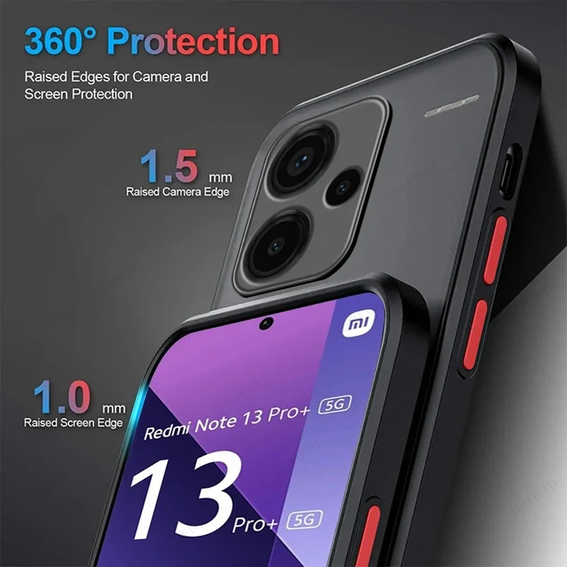 Фото Новый противоударный бронированный чехол для Xiaomi Redmi Note 13 Pro 5G 4G note 14 Pro Plus note14, мягкий бампер из ТПУ, прозрачный жесткий чехол из ПК, каске №4