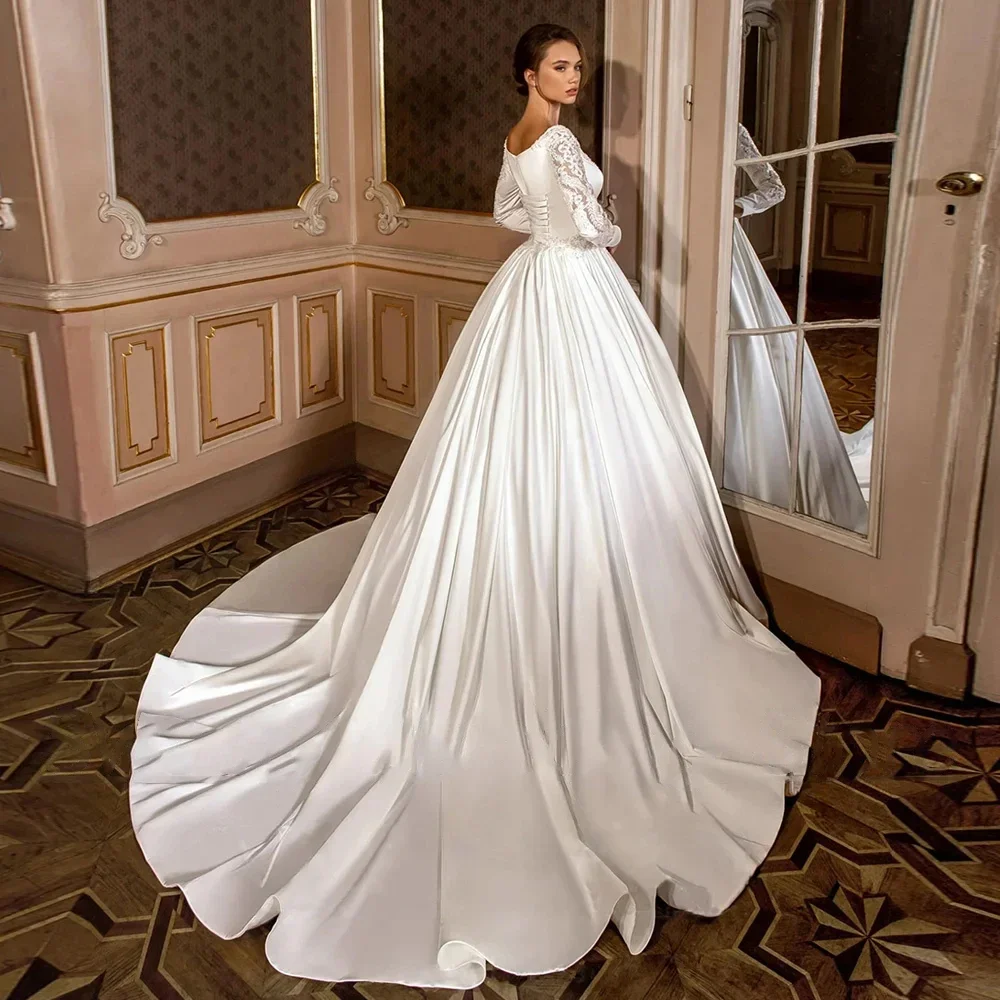 Женские свадебные платья трапециевидной формы с глубоким V-образным вырезом по