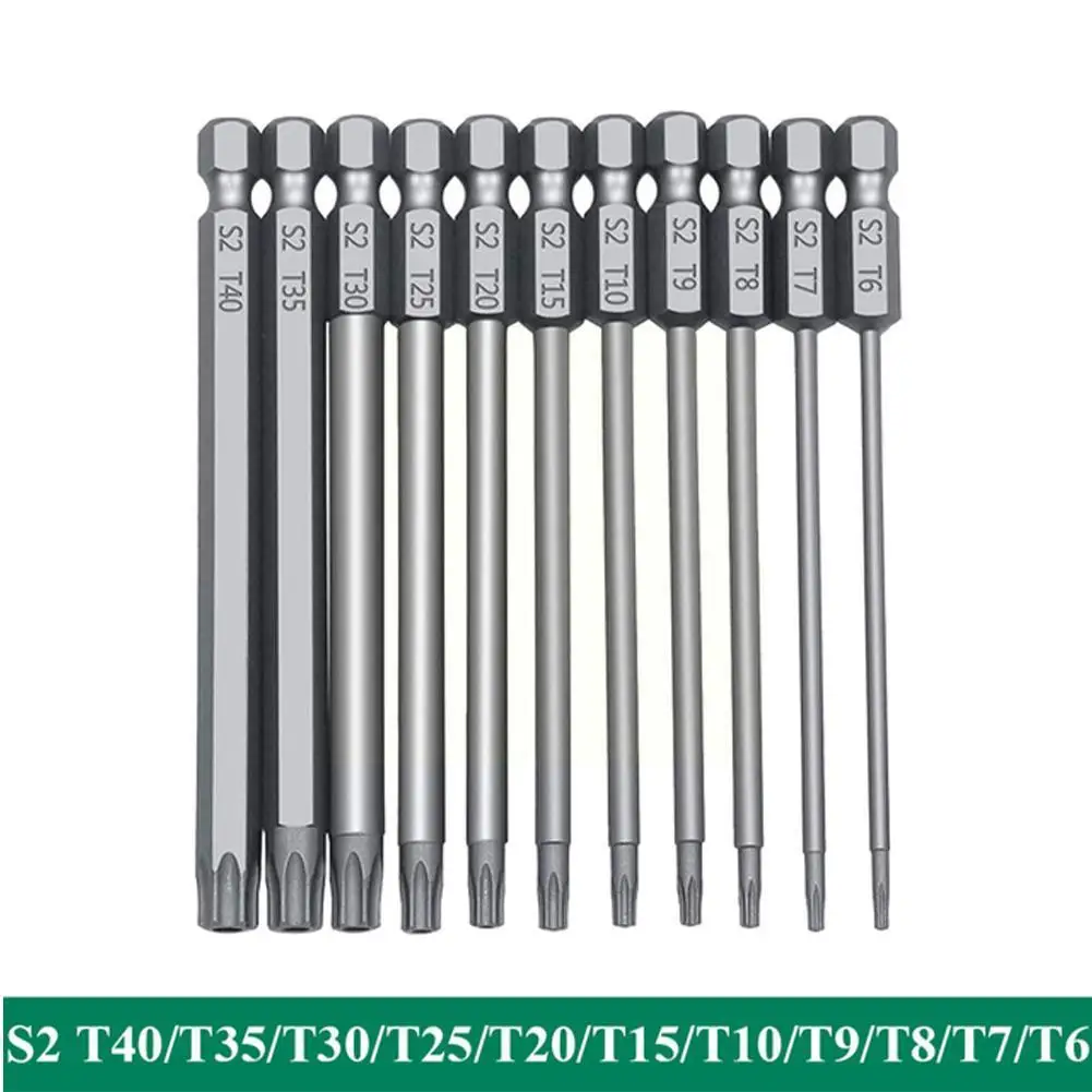 

11Pcs 1/4" Hex Bits Driver Tamper Proof Security Drill F1FC Quality Bit Head Magnetic 75/100mm Set Flat Screwdriver High To H9C9