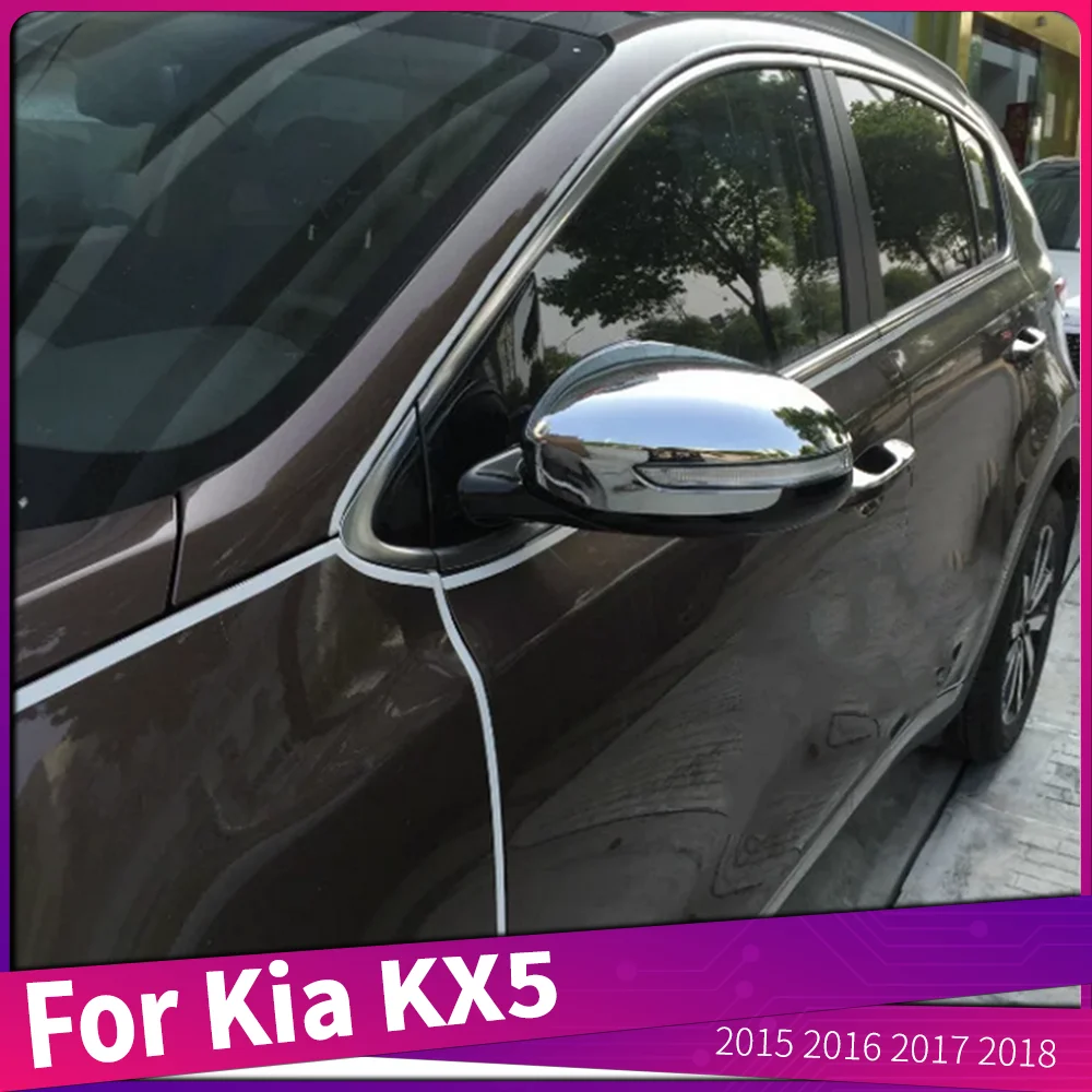 

For Kia KX5 2015 2016 2017 2018 ABS Chrome Car Rear View Mirror Decoration Side Door Mirror Trims Cover