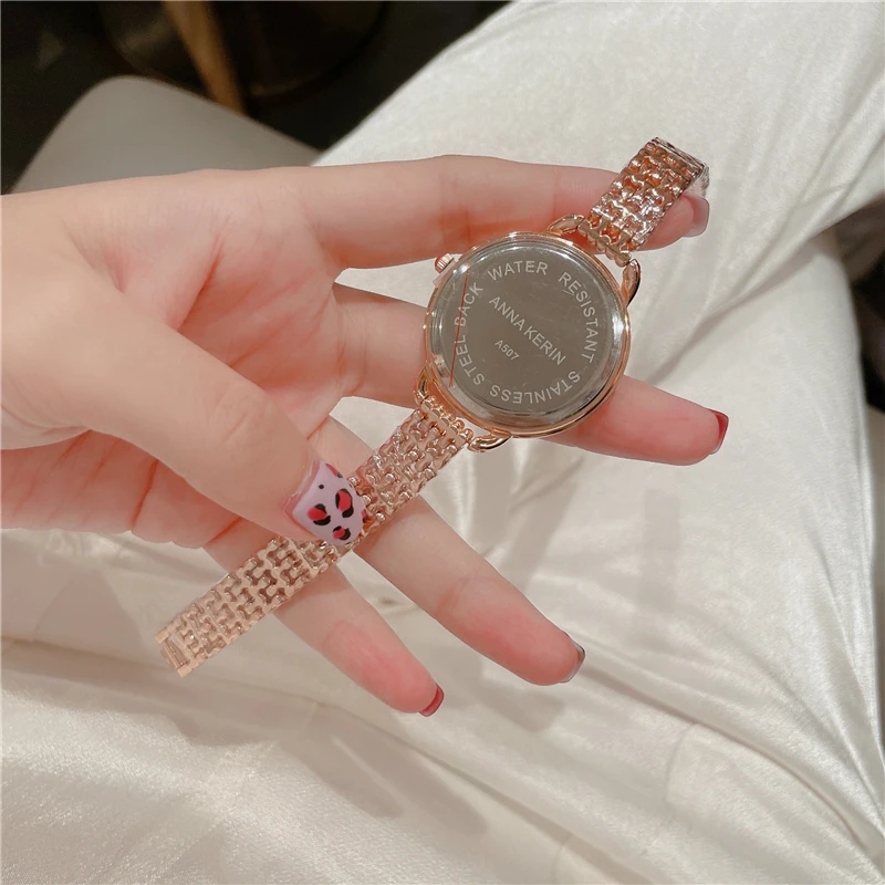 Роскошные модные женские кварцевые часы в комплекте наручные с ремешком из