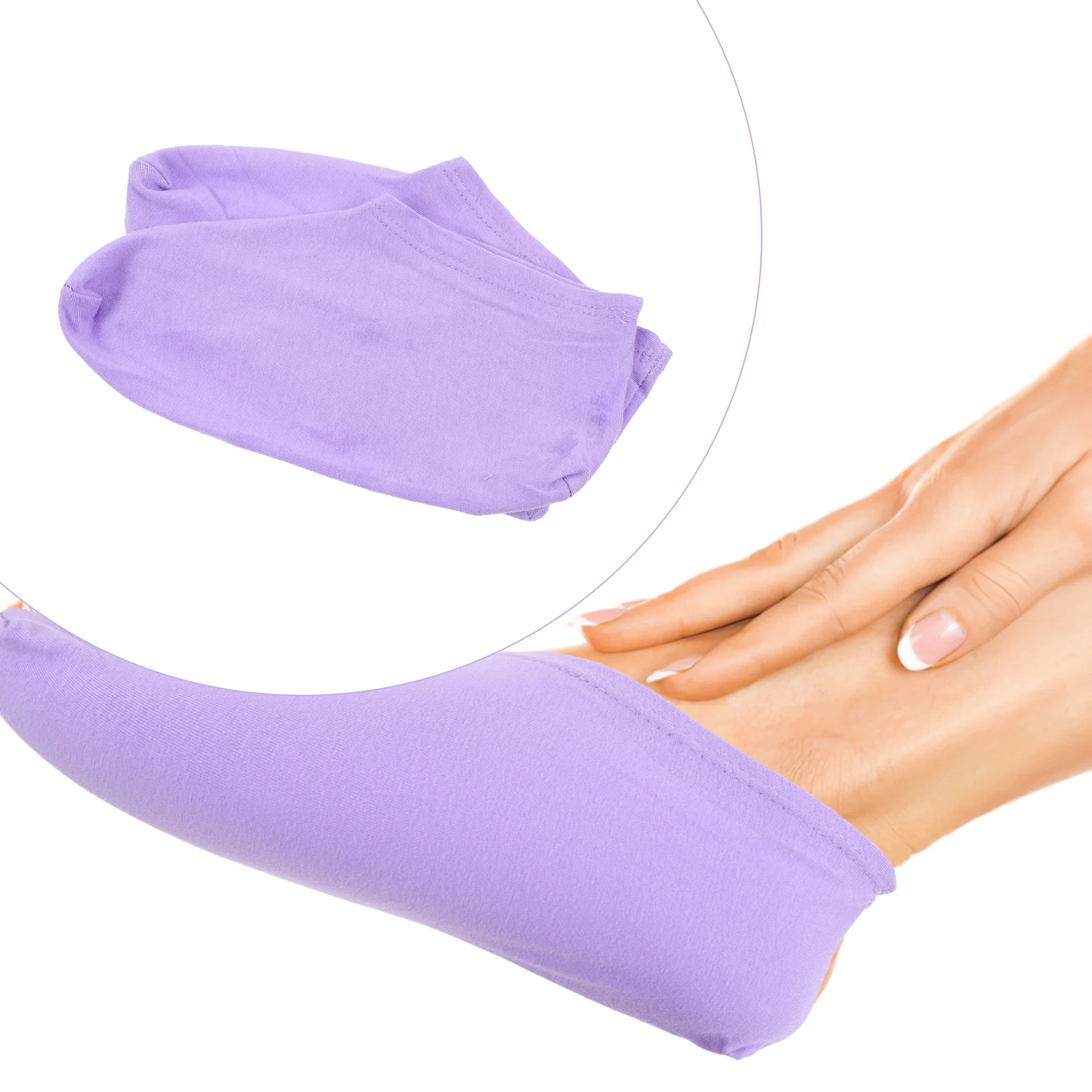 

Foot Moisturizing Socks Beauty Gloves Exfoliating Supple Feet Cover Hand 17x12x0.8cm Salon Purple Spandex Lotion Miss