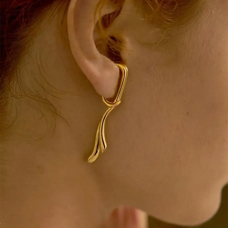 

Vintage Irregular Geometric Earrings For Women Metal Ear Cuff Clip On Earrings Piercing Gothic Jewelry Gift Brincos