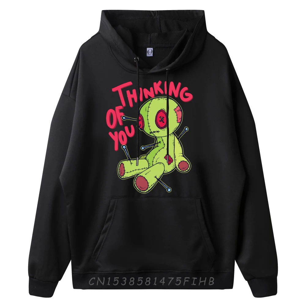 Thinking Of You Хэллоуин Кукла Вуду Большая толстовка с капюшоном Мужчины Мужские