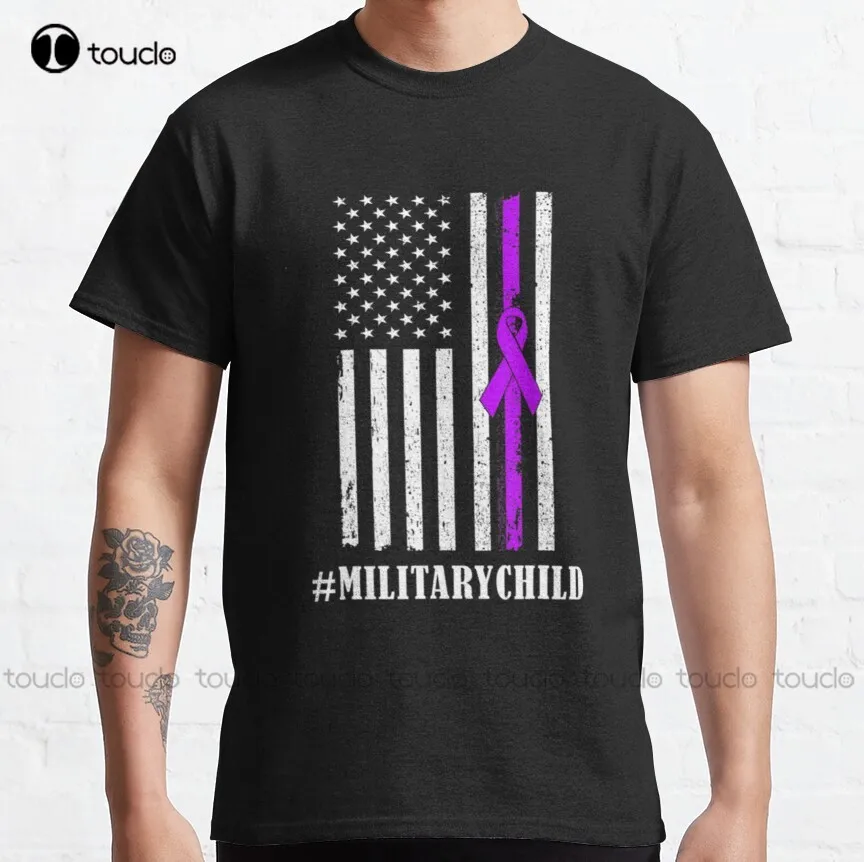 

Детские футболки фиолетового цвета в стиле милитари, классные классические футболки в стиле ретро с изображением флага месяца США, дышащие ...