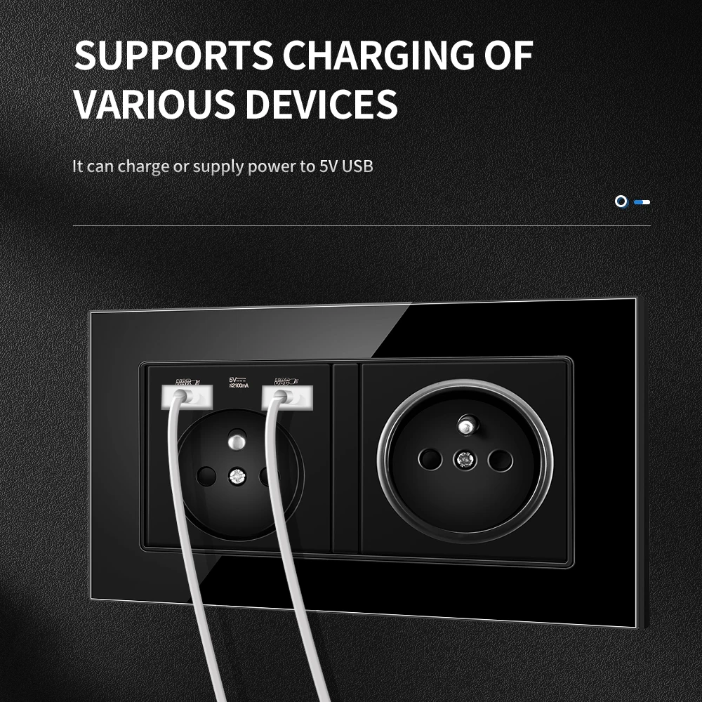 Электрическая розетка BONDA французская стандартная из хрустального стекла 146 мм *