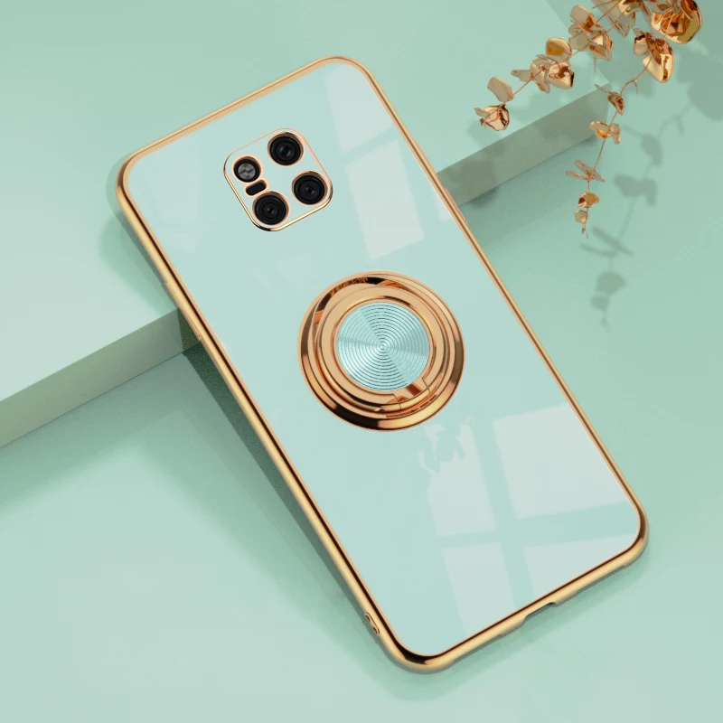 Luxury Plating Soft Case For Huawei Mate 20 Pro P30 P20 Honor 50 20 Pro 20Pro Mate20 50Pro Honor50 Phone Ring Holder Full Covers
