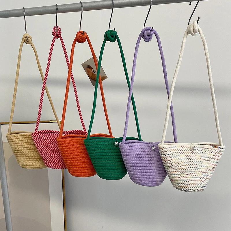 

Summer Soft Beach Bag Stylish Soft Woven Luxury Designer Mini Crossbody Bags Colorful Trend Designer Shopping Shoulder Bags