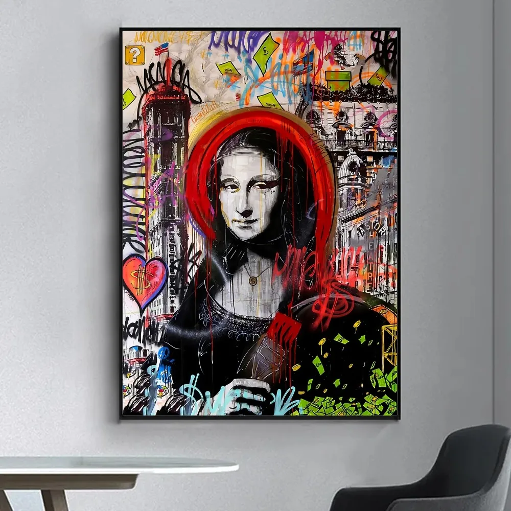 Интересная Мона фантазийный постер наклейка на стену для гостиной бара