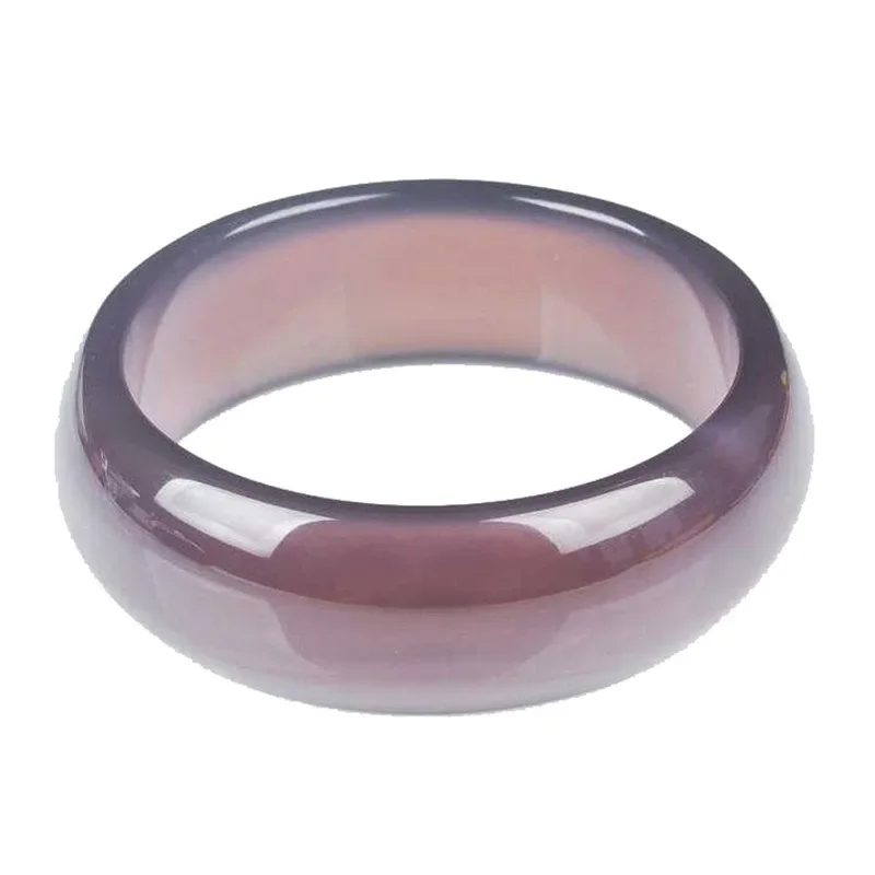 Широкий женский браслет из халцедона Emperor Purple нефритовый фиолетового цвета