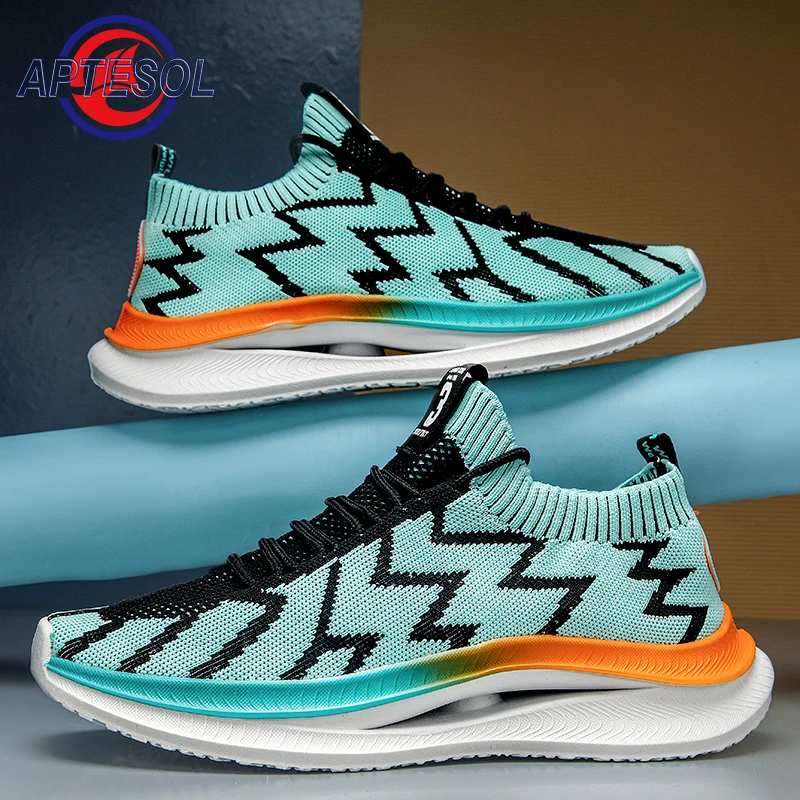 

APTESOL Summer Fashion Men Casual Sneakers Outdoor Sports Knit Breathable Lightweight Casual Shoes Men's Tennis Walking Shoes