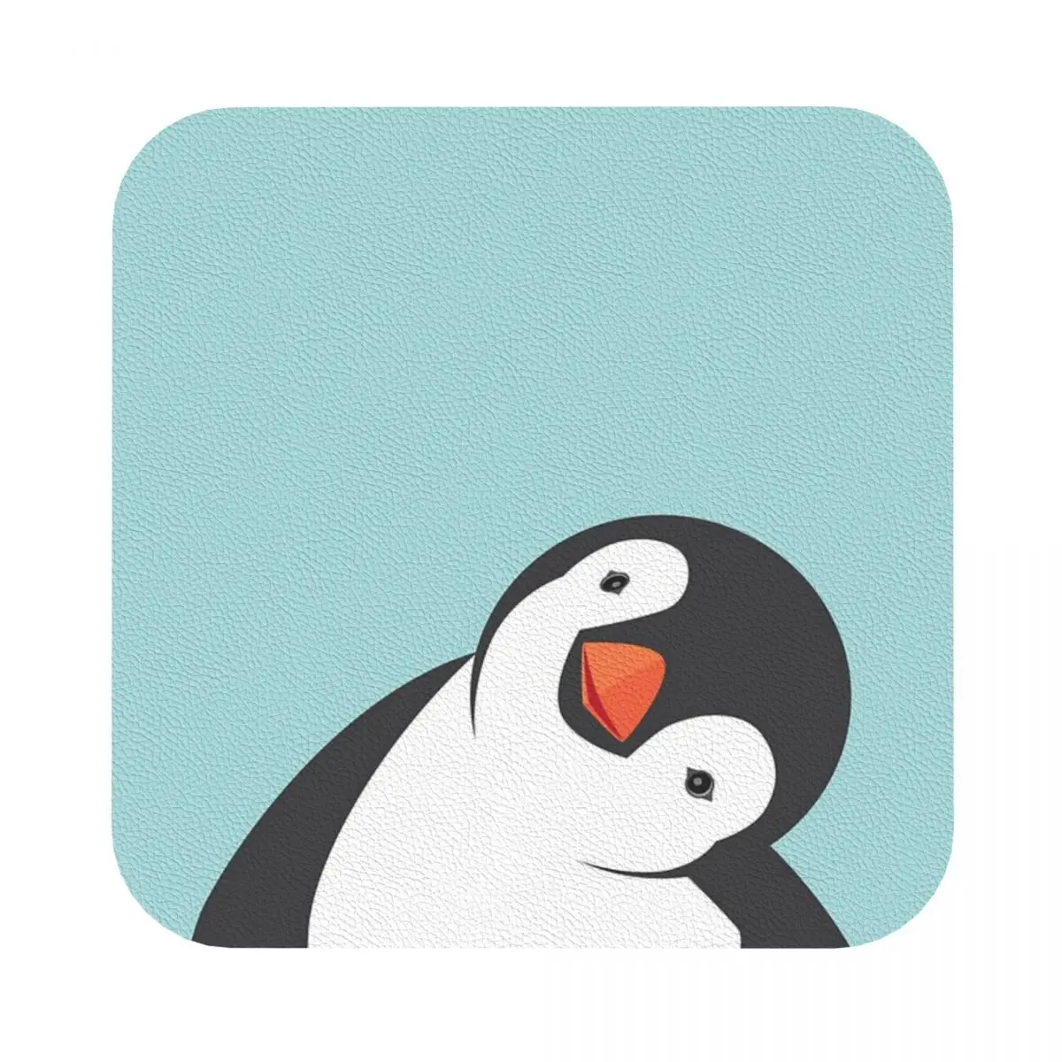 

Penguin Leather Coaster Set of 4 Retro Living oom Stain-proof